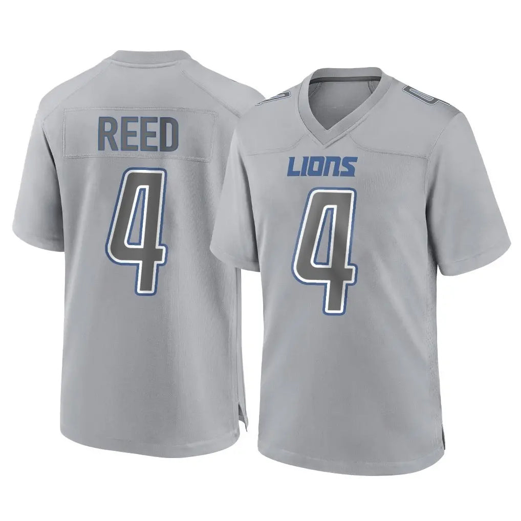 D.Lions #4 D.J. Reed Player Gray Atmosphere Fashion Home Game Ldoa Stitched Jerseys