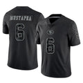 SF.49ers #6 Malik Mustapha Player Black Limited Reflective Home Game Ldoa Stitched Jerseys