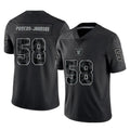 LV.Raiders #58 Jackson Powers-Johnson Player Black Reflective Limited Game Ldoa Stitched Jerseys