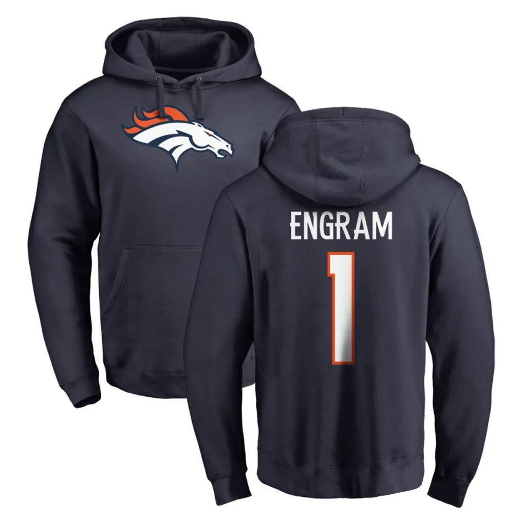 D.Broncos #1 Evan Engram Player Navy Pullover Hoodie Limited Ldoa Stitched Jerseys
