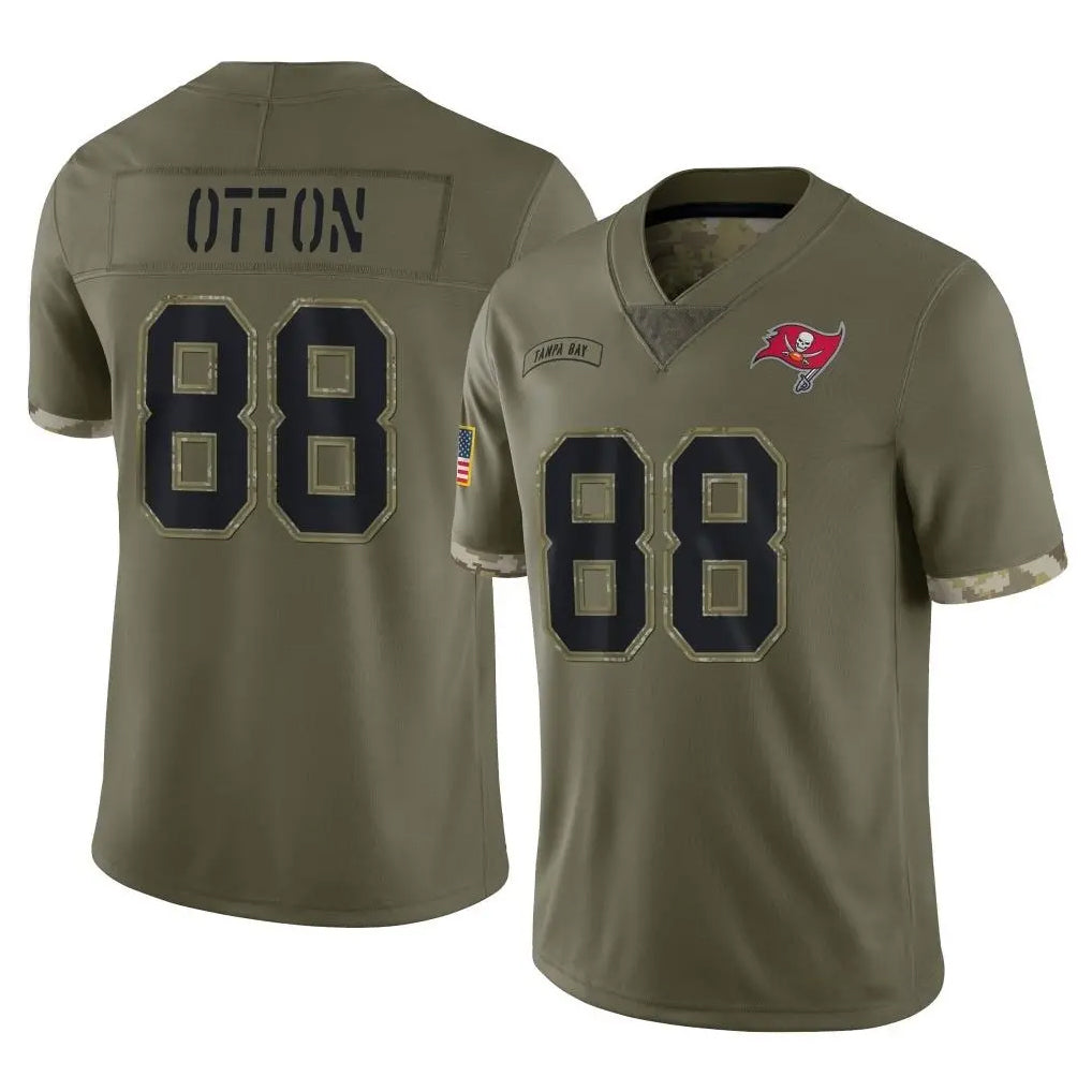 TB.Buccaneers #88 Cade Otton Player Olive Limited Salute To Service Home Game Ldoa Stitched Jerseys