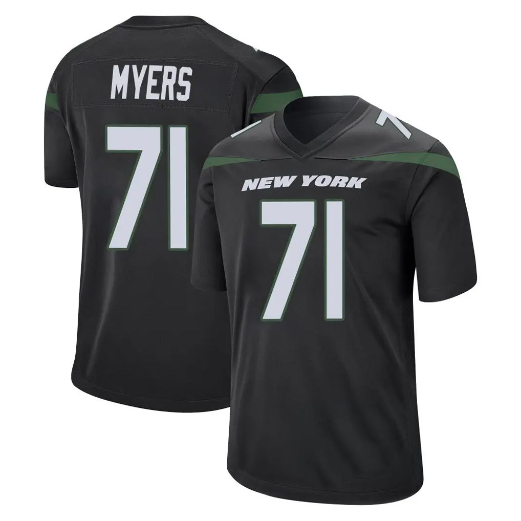NY.Jets #71 Josh Myers Player Stealth Black Home Game Ldoa Stitched Jerseys