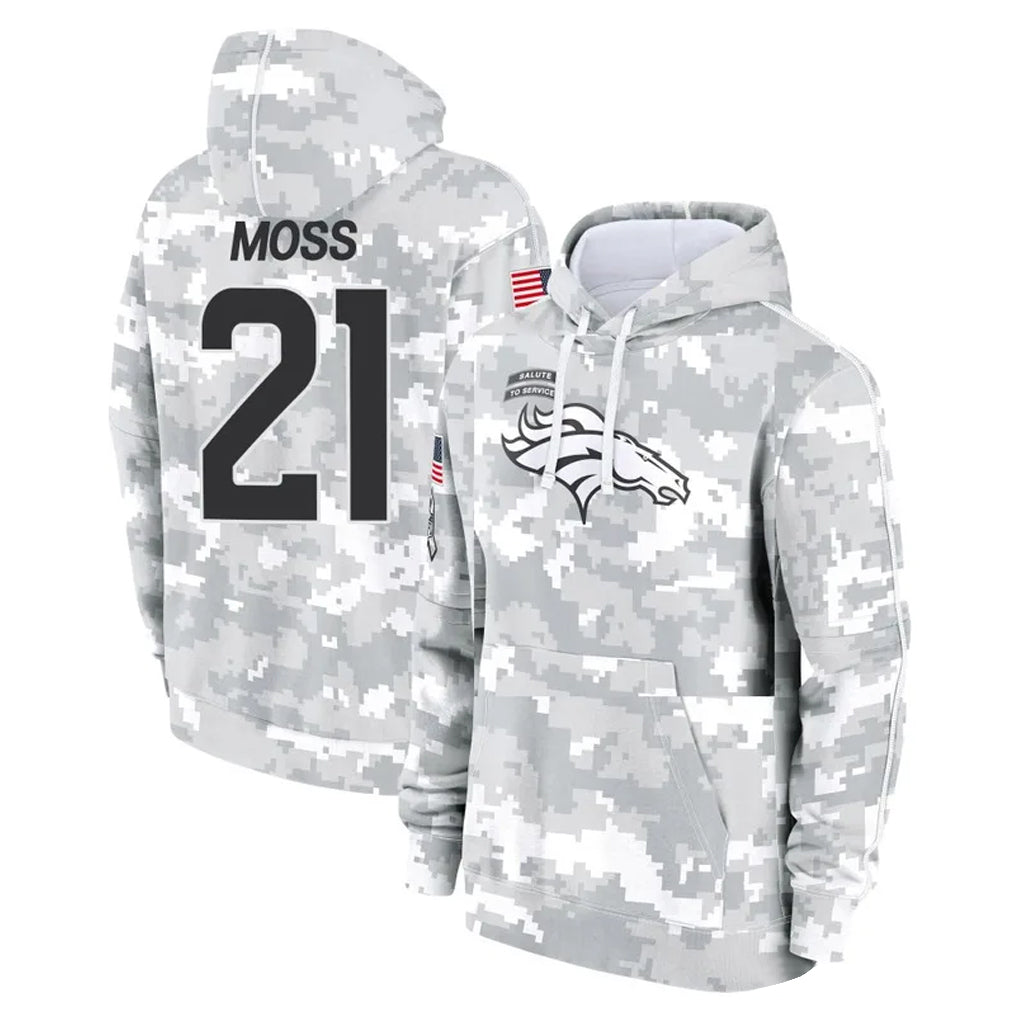D.Broncos #21 Riley Moss Player Arctic Camo Salute to Service Hoodies Limited Game Ldoa Stitched Jerseys