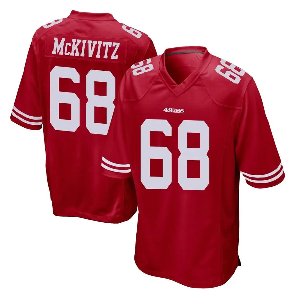 SF.49ers #68 Colton McKivitz Player Red Home Game Ddoa Stitched Jerseys