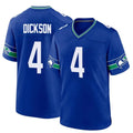 S.Seahawks #4 Michael Dickson Player Royal Throwback Home Game Ldoa Stitched Jerseys