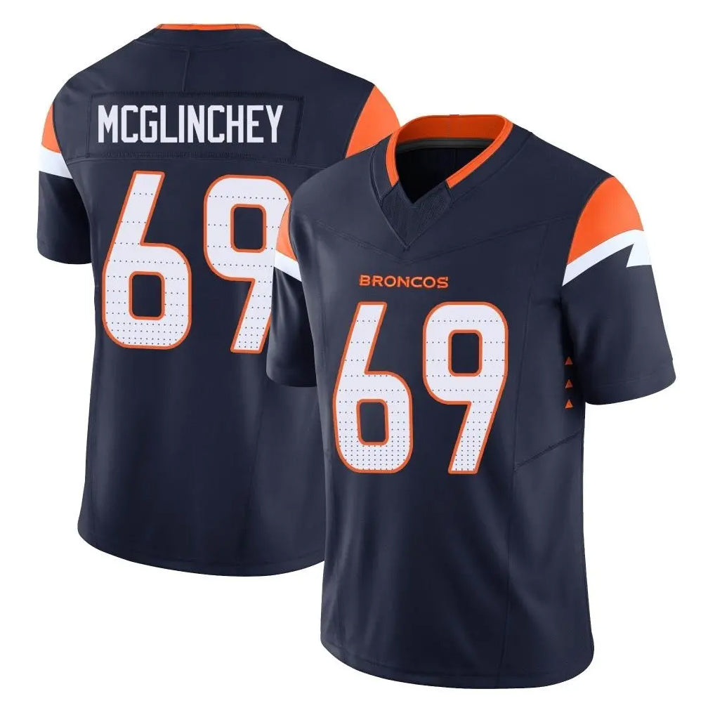 D.Broncos #69 Mike McGlinchey Player Navy Limited Vapor F.U.S.E. Home Game Ldoa Stitched Jerseys