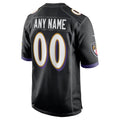 Custom B.Ravens Black Alternate Home Game Any Name & Numbers Ldoa Stitched Jerseys