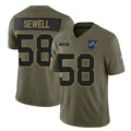 D.Lions #58 Penei Sewell Player Olive 2025 Salute To Service Limited Home Game Ldoa Stitched Jerseys