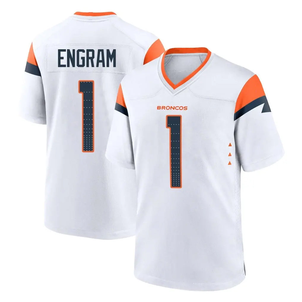 D.Broncos #1 Evan Engram Player White Home Game Ldoa Stitched Jerseys