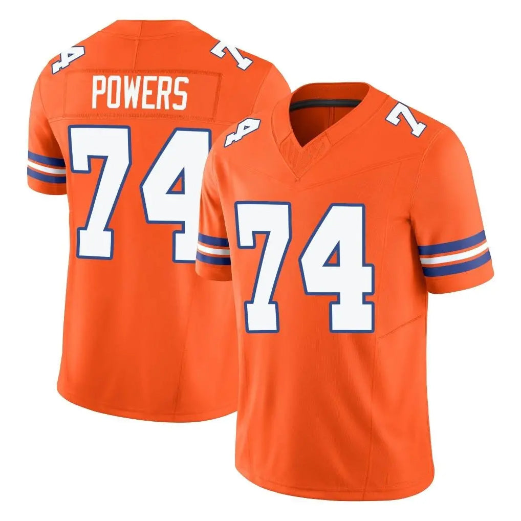 D.Broncos #74 Ben Powers Player Orange Limited Alternate Vapor F.U.S.E. Throwback Game Ldoa Stitched Jerseys