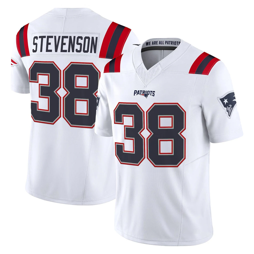 NE.Patriots #38 Rhamondre Stevenson Player White Limited Vapor F.U.S.E. Home Game Ldoa Stitched Jerseys