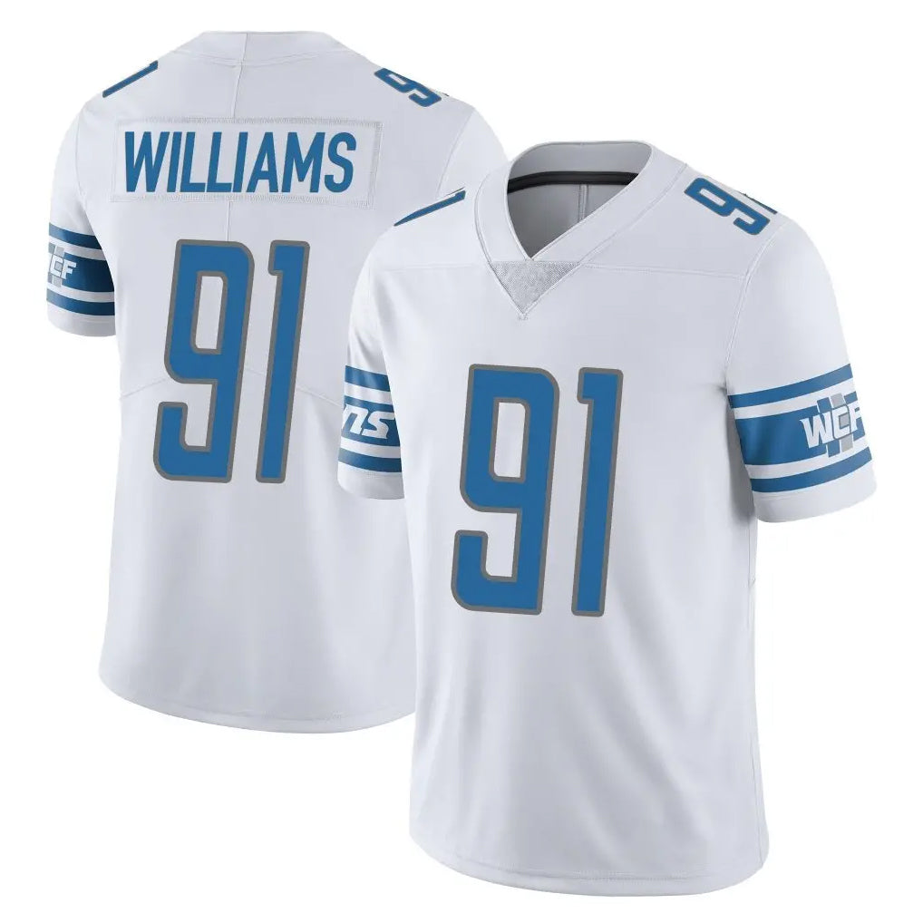 D.Lions #91 Tyleik Williams Player White Limited Vapor Untouchable Home Game Ldoa Stitched Jerseys