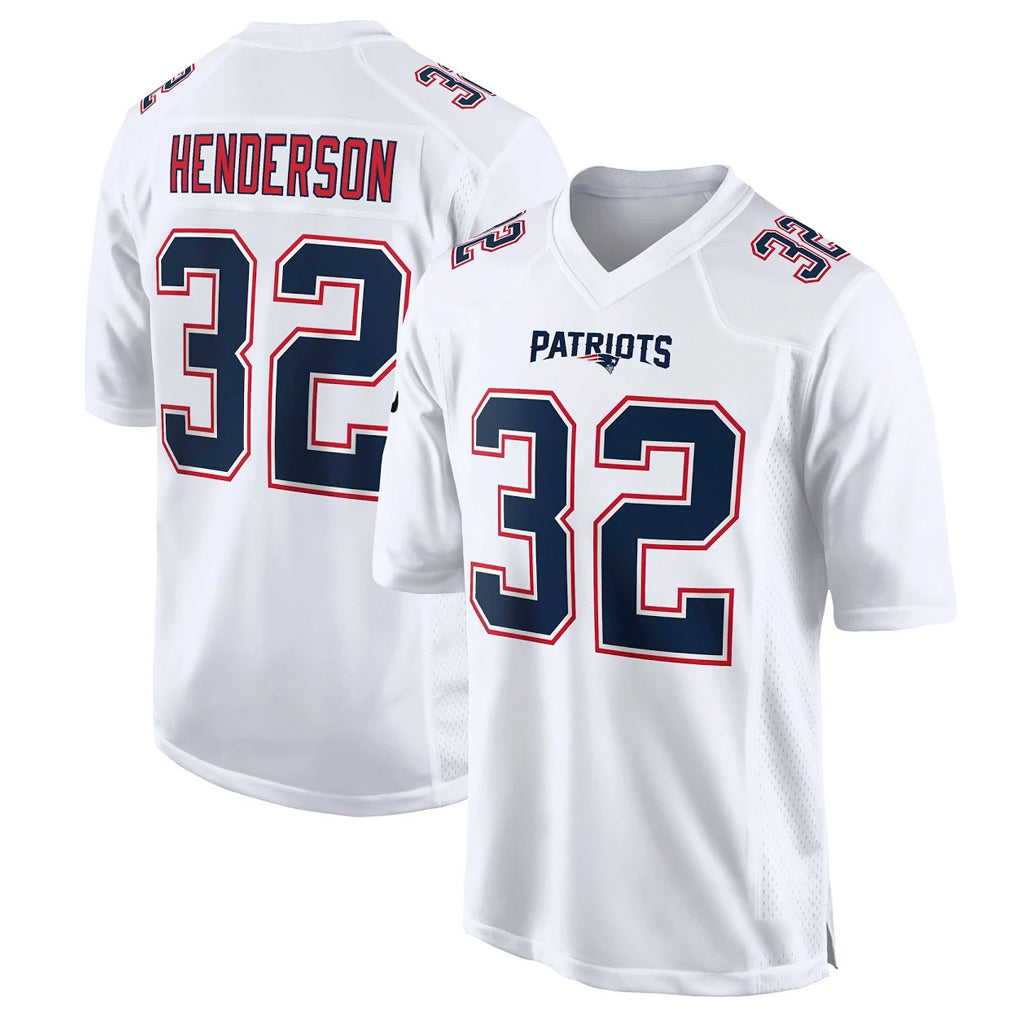 NE.Patriots #32 TreVeyon Henderson Player White Fashion Limited Home Game Ldoa Stitched Jerseys