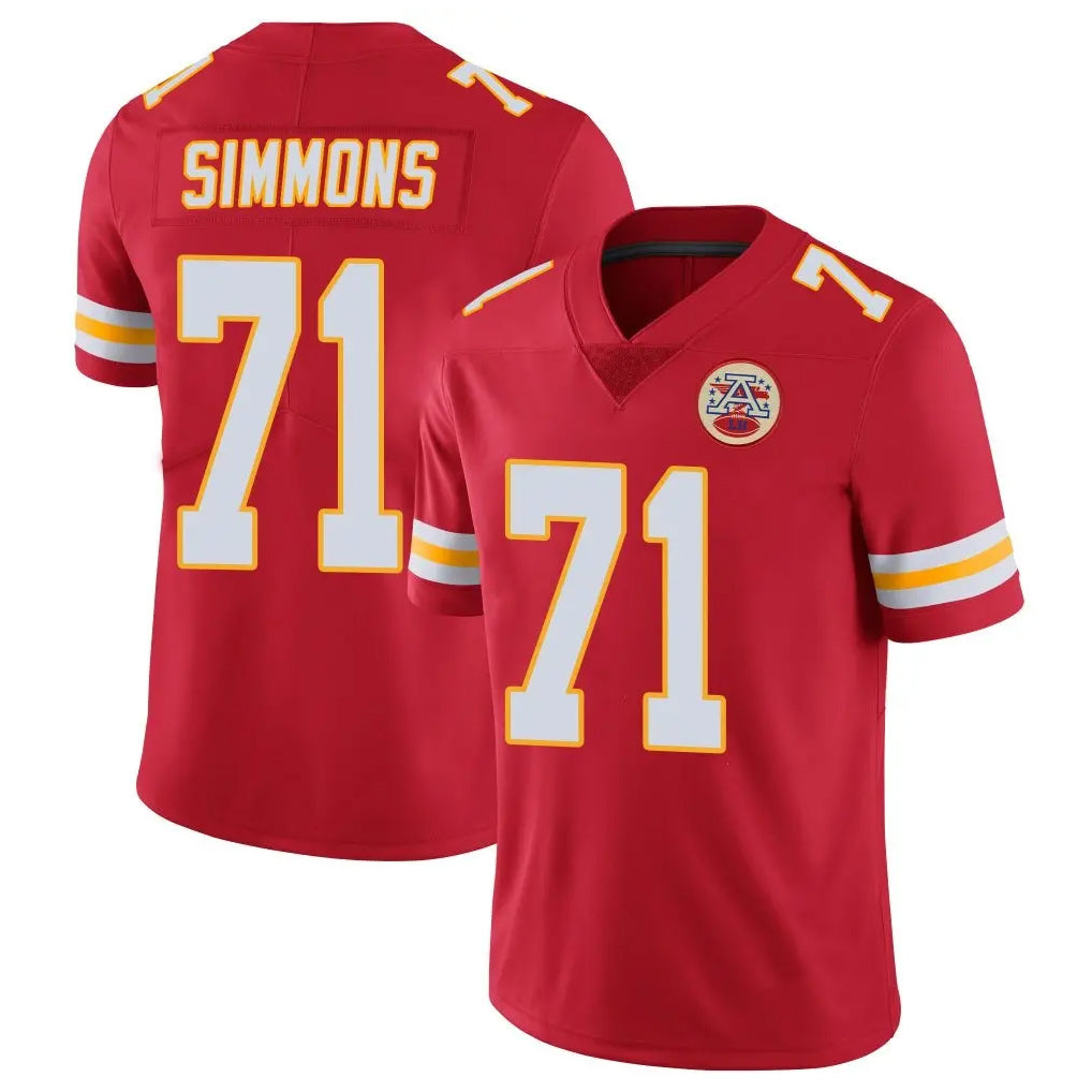 KC.Chiefs #71 Josh Simmons Player Red Limited Vapor Untouchable Home Game Ldoa Stitched Jerseys
