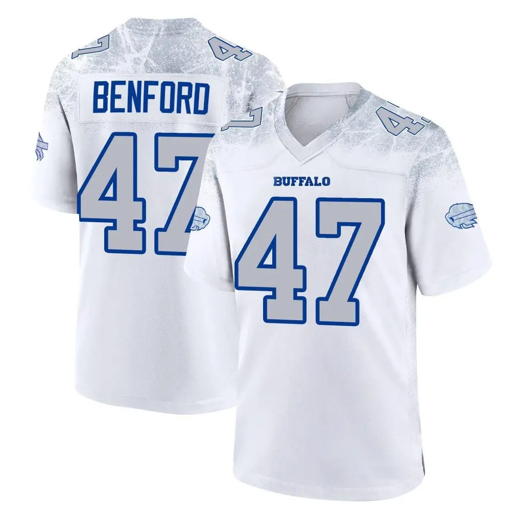 B.Bills #47 Christian Benford Player White Rivalries Collection Limited Ldoa Stitched Jerseys