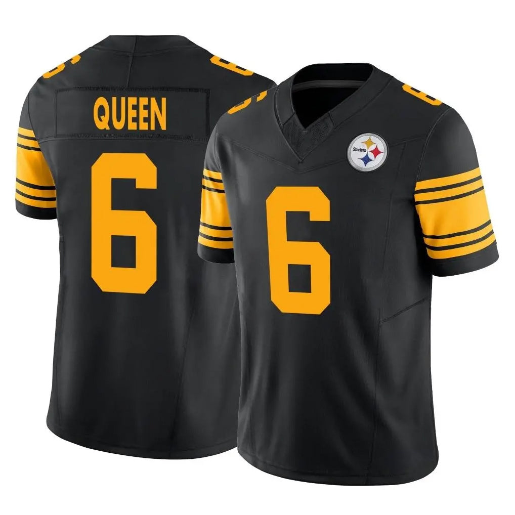 P.Steelers #6 Patrick Queen Player Black Limited 2nd Alternate Vapor F.U.S.E. Home Game Ldoa Stitched Jerseys