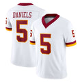 W.Commanders #5 Jayden Daniels Player White Limited Vapor F.U.S.E. Home Game Ldoa Stitched Jerseys