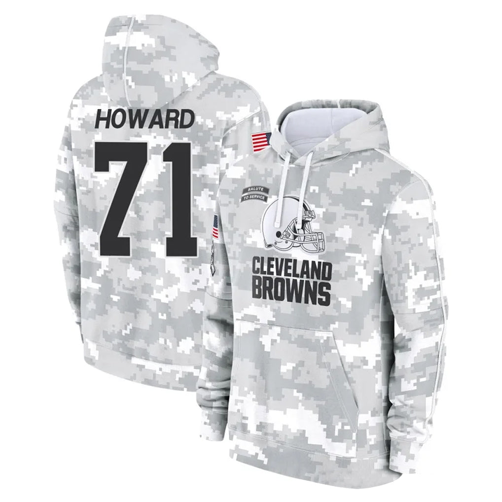 C.Browns #71 Tytus Howard Player Arctic Camo Salute to Service Hoodies Limited Game Ldoa Stitched Jerseys