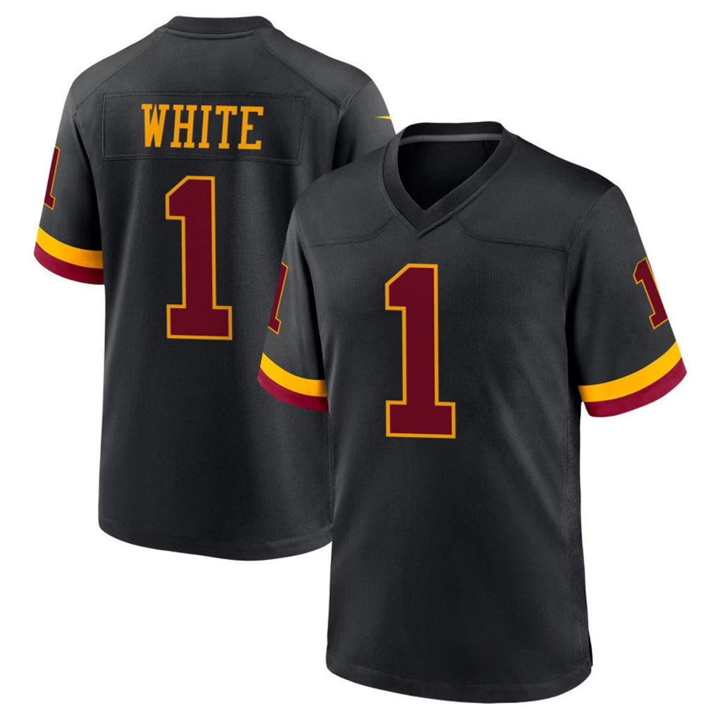 W.Commanders #1 Rachaad White Player Black Limited Home Game Ldoa Stitched Jerseys