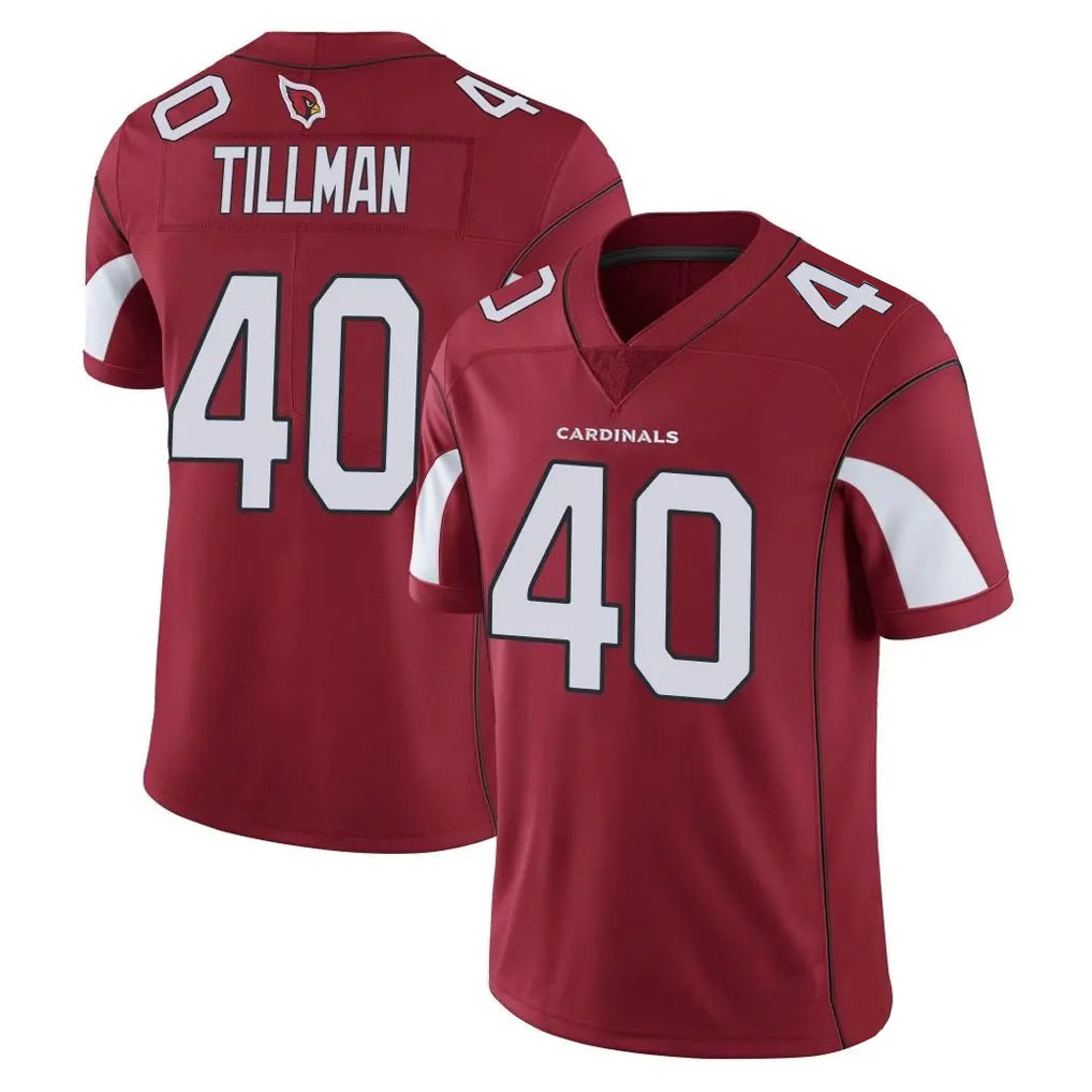 A.Cardinals #40 Pat Tillman Player Cardinal Vapor Limited Home Game  Ldoa Stitched Jerseys