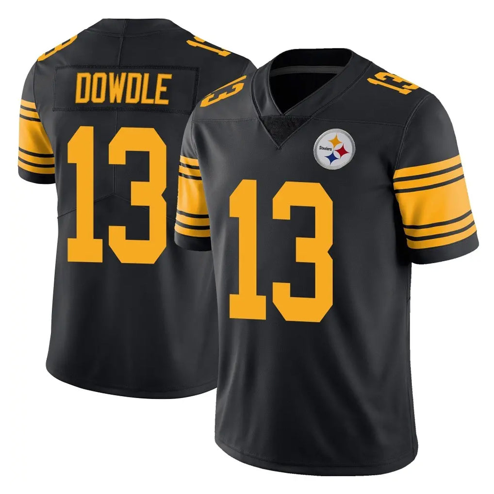P.Steelers #13 Rico Dowdle Player Black Limited Color Rush Home Game Ldoa Stitched Jerseys