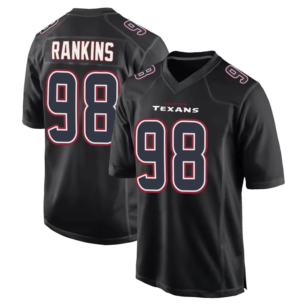 H.Texans #98 Sheldon Rankins Player Black Fashion Home Game Ldoa Stitched Jerseys
