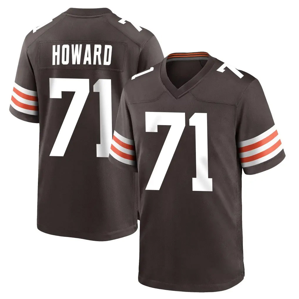 C.Browns #71 Tytus Howard Player Brown Home Game Ldoa Stitched Jerseys