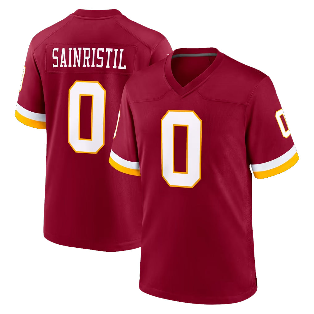 W.Commanders #0 Mike Sainristil Player Burgundy Game Home Ldoa Stitched Jerseys