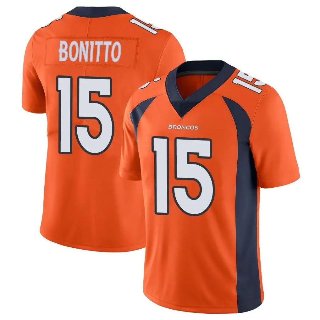 D.Broncos #15 Nik Bonitto Player Orange Color Vapor Untouchable Limited Game Ldoa Stitched Jerseys