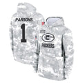 GB.Packers #1 Micah Parsons Player Arctic Camo Salute to Service Hoodies Limited Game Ldoa Stitched Jerseys
