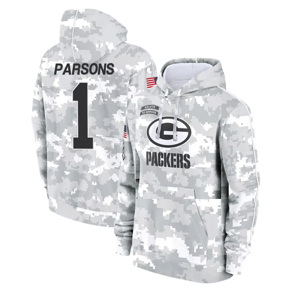 GB.Packers #1 Micah Parsons Player Arctic Camo Salute to Service Hoodies Limited Game Ldoa Stitched Jerseys