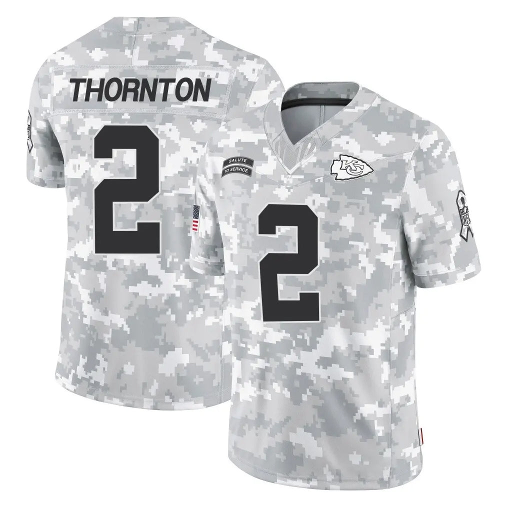 KC.Chiefs #2 Tyquan Thornton Player Arctic Camo Salute To Service Limited Game Ldoa Stitched Jerseys