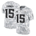 M.Vikings #15 Dallas Turner Player Arctic Camo Salute To Service Limited Game Ldoa Stitched Jerseys