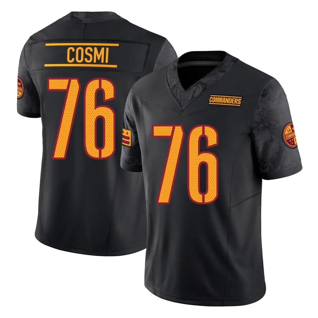 W.Commanders #76 Sam Cosmi Player Black Limited Vapor F.U.S.E. Home Game Ldoa Stitched Jerseys