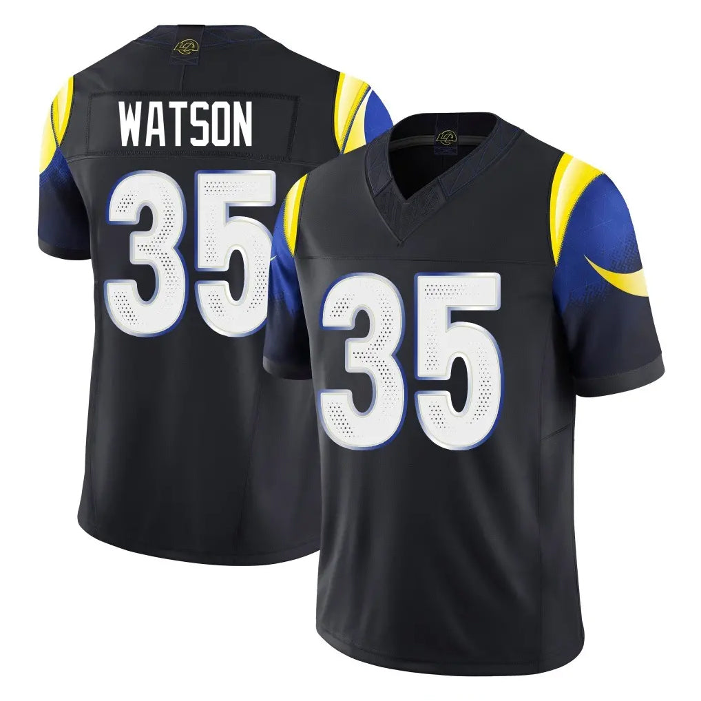 LA.Rams #35 Jaylen Watson Player Black Midnight Rivalries Collection Limited Home Game Ldoa Stitched Jerseys