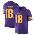 M.Vikings #18 Justin Jefferson Player Purple Limited Color Rush Home Game Ldoa Stitched Jerseys