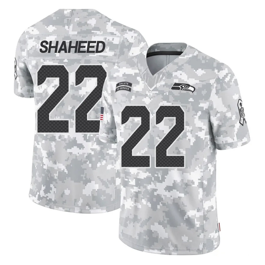 S.Seahawks #22 Rashid Shaheed Player Arctic Camo Limited Salute To Service Home Game Ldoa Stitched Jerseys