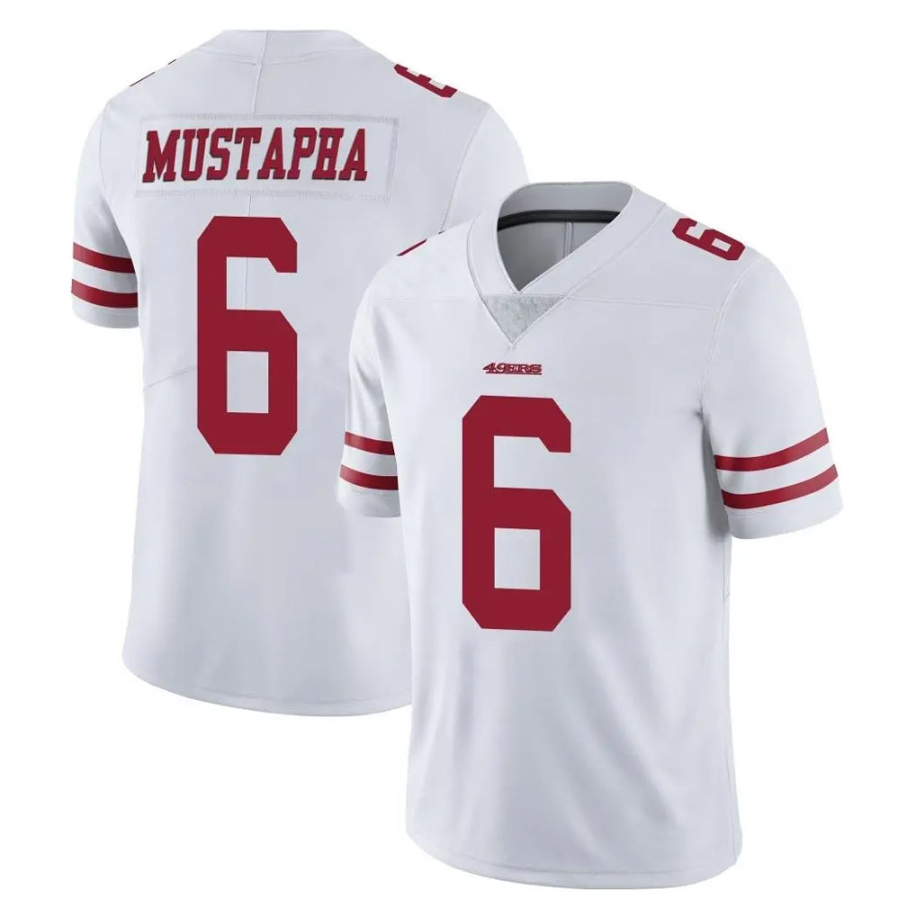 SF.49ers #6 Malik Mustapha Player White Limited Vapor Untouchable Home Game Ldoa Stitched Jerseys