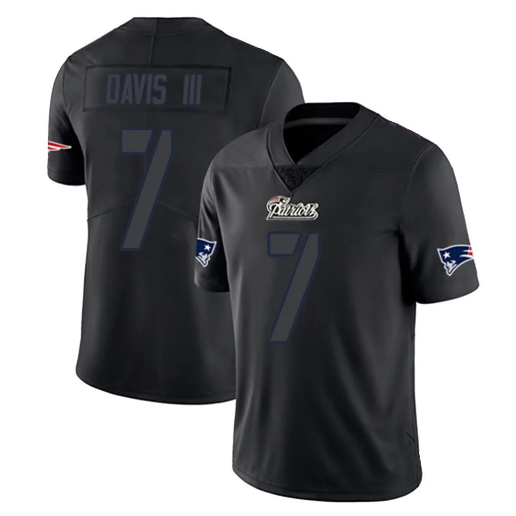 NE.Patriots #7 Carlton Davis III Player Black Impact LImited Home Game Ldoa Stitched Jerseys