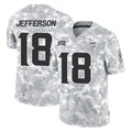 M.Vikings #18 Justin Jefferson Player Arctic Camo Salute To Service Limited Game Ldoa Stitched Jerseys
