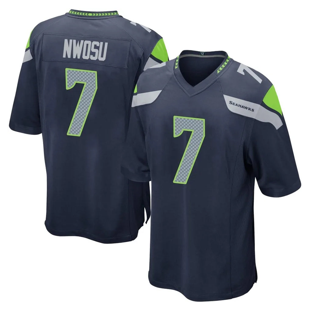 S.Seahawks #7 Uchenna Nwosu Player Navy Home Game Ldoa Stitched Jerseys