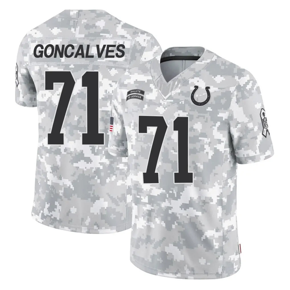 IN.Colts #71 Matt Goncalves Player Arctic Camo Salute To Service Limited Game Ldoa Stitched Jerseys