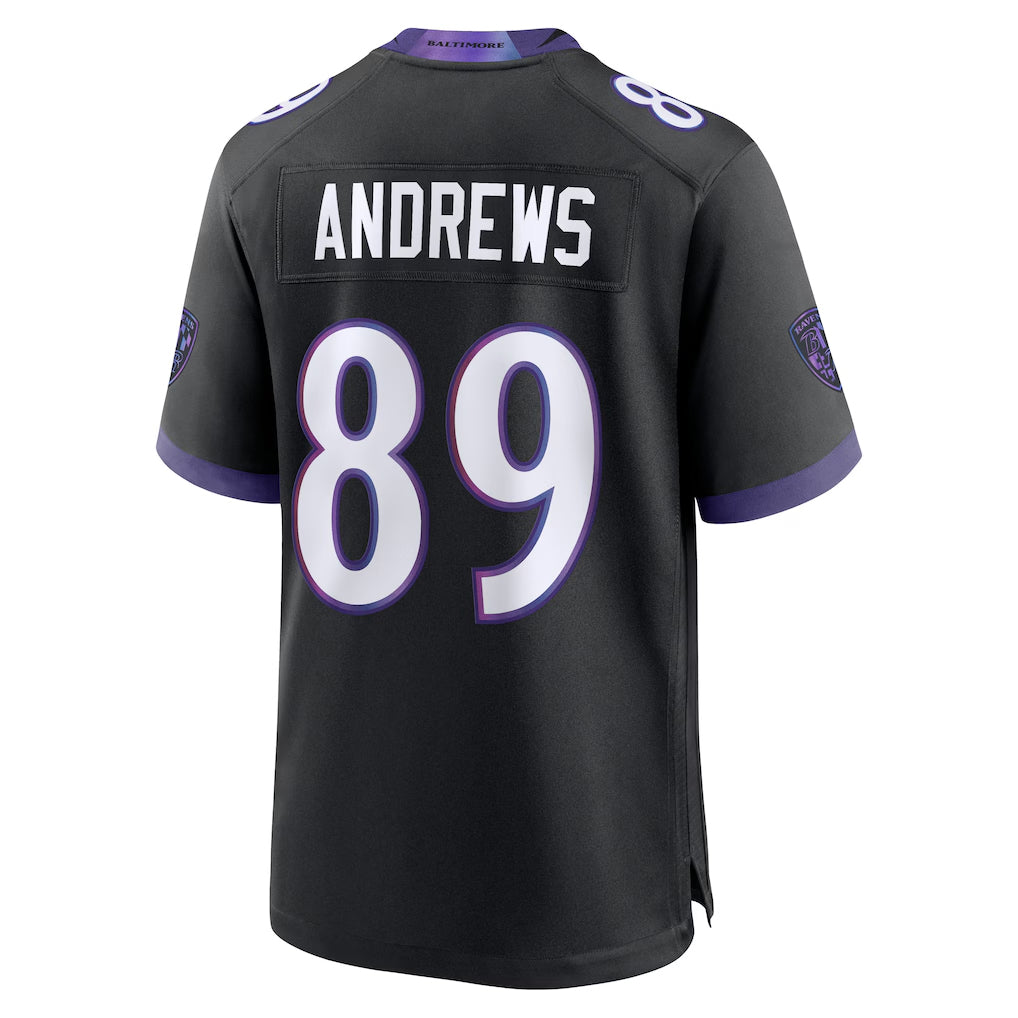 B.Ravens #89 Mark Andrews Player Black Home Game Ldoa Stitched Jerseys