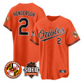 B.Orioles #2 Gunnar Henderson Player Orange 30th Anniversary of 2131 Home Game Ldoa Stitched Jerseys