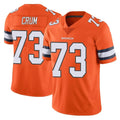 D.Broncos #73 Frank Crum Player Orange Vapor Untouchable Limited Home Game Ldoa Stitched Jerseys