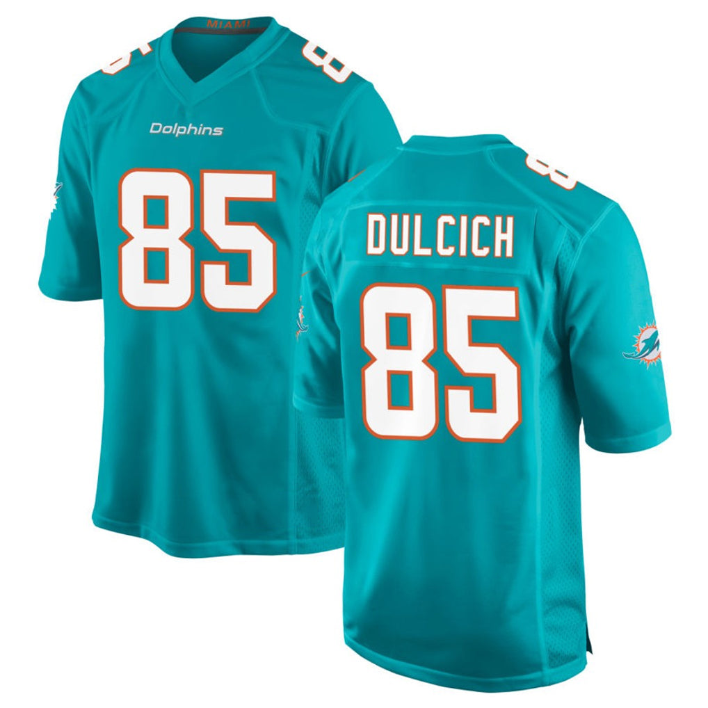 M.Dolphins #85 Greg Dulcich Player Aqua Home Game Ldoa Stitched Jerseys