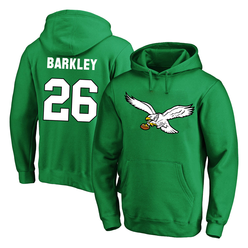 P.Eagles #26 Saquon Barkley Player Green Pullover Hoodies Home Game Ldoa Stitched Jerseys
