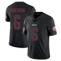 SF.49ers #6 Malik Mustapha Player Black Impact Limited Home Game Ldoa Stitched Jerseys