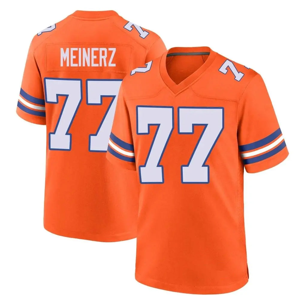 D.Broncos #77 Quinn Meinerz Player Orange Alternate Collection Throwback Game Ldoa Stitched Jerseys