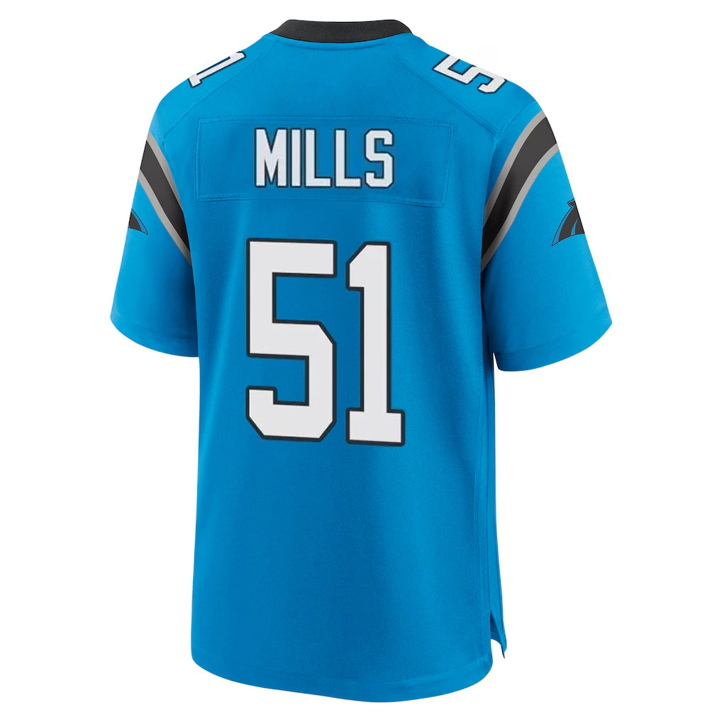 C.Panthers #51 Sam Mills Player Blue Home Game Ldoa Stitched Jerseys